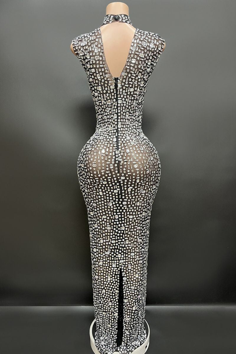Diamond mesh dress