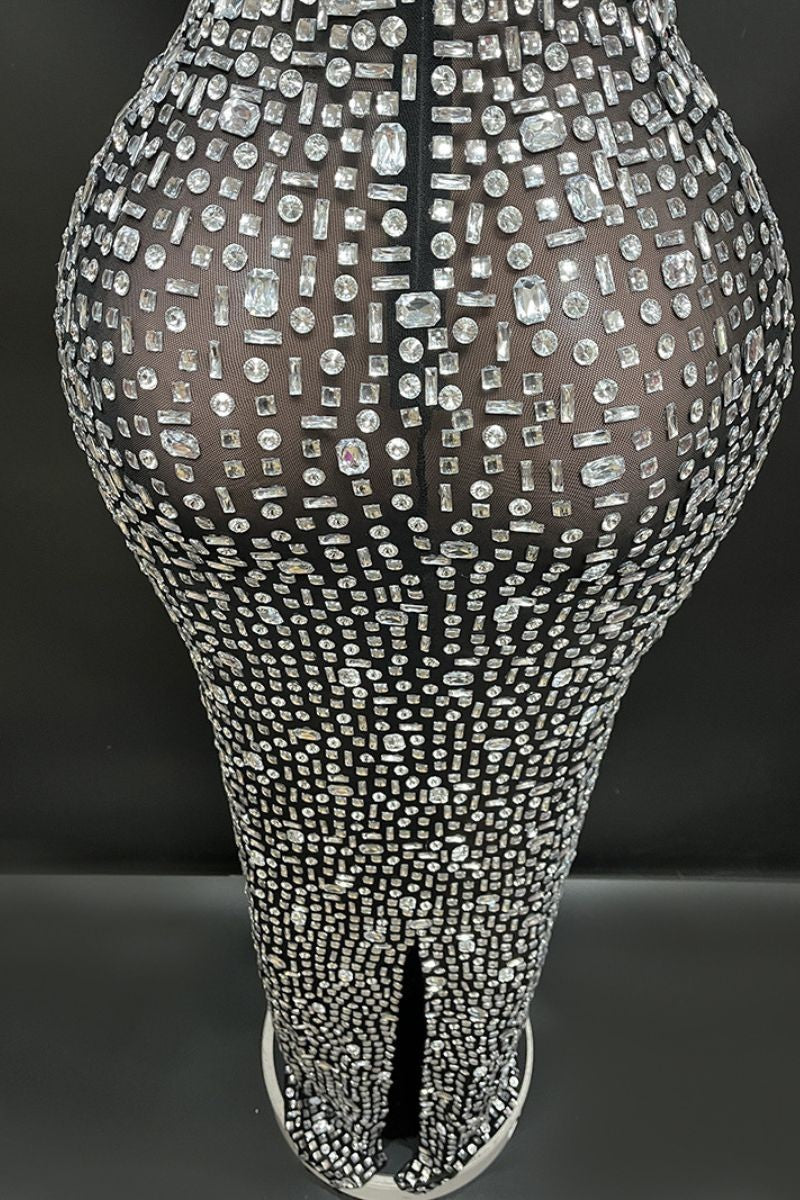 Diamond mesh dress
