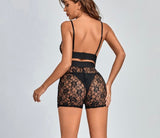 V lace shorts set